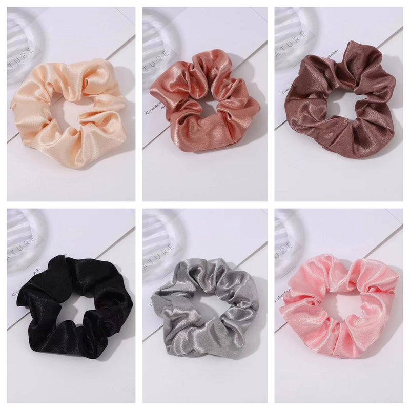 ZELAVY Satin Scrunchies — Set of 6